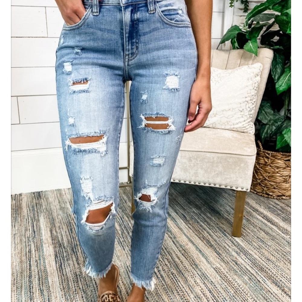 Brand new distressed jeans